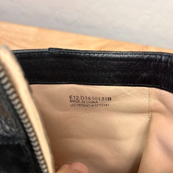 Cole Haan Bootie Womens 5.5 B Martina Wedge Ankle Black Suede Embossed Leather - Picture 5 of 13